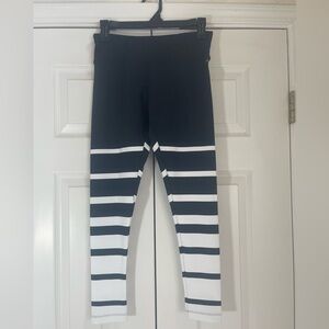 Jockey Black and White Striped Leggings